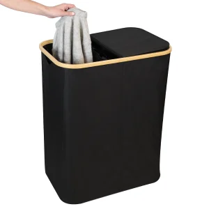 Skittentøyskurv (oppdelt) Svart