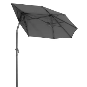 Balkongparasoll Salerno 150x150 cm antrasitt med trekk - Schneider