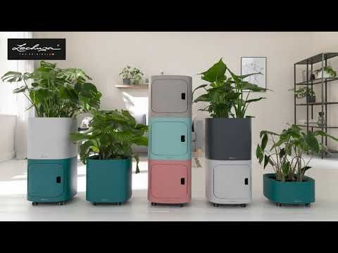Blomsterkrukke Pila Planter 35x35 cm skifergrå plast - Lechuza