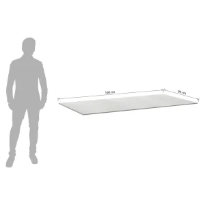 Bordplate HPL 180x95 cm lys grå stein - Kettler