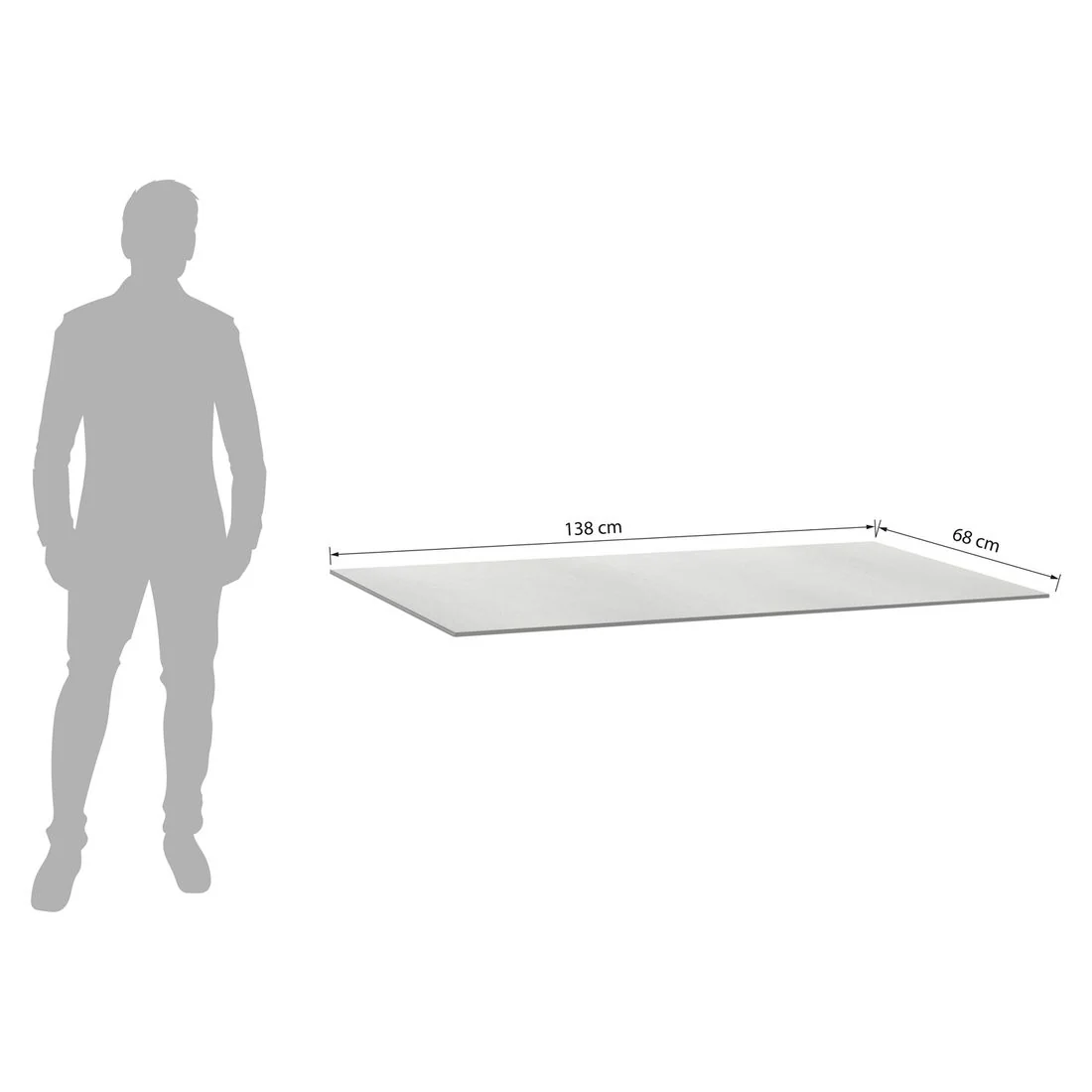 Bordplate HPL lys grå 138x68 cm - Kettler - Image 2