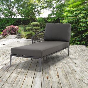 Daybed Ibiza aluminium/tau 182x82 cm antrasitt/grå - Musterring