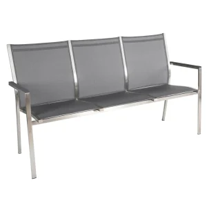 Hagebenk Cardiff 160 cm rustfritt stål/textilen - Stern