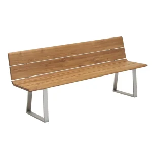 Hagebenk Nova 200 cm rustfritt stål/teak - Niehoff