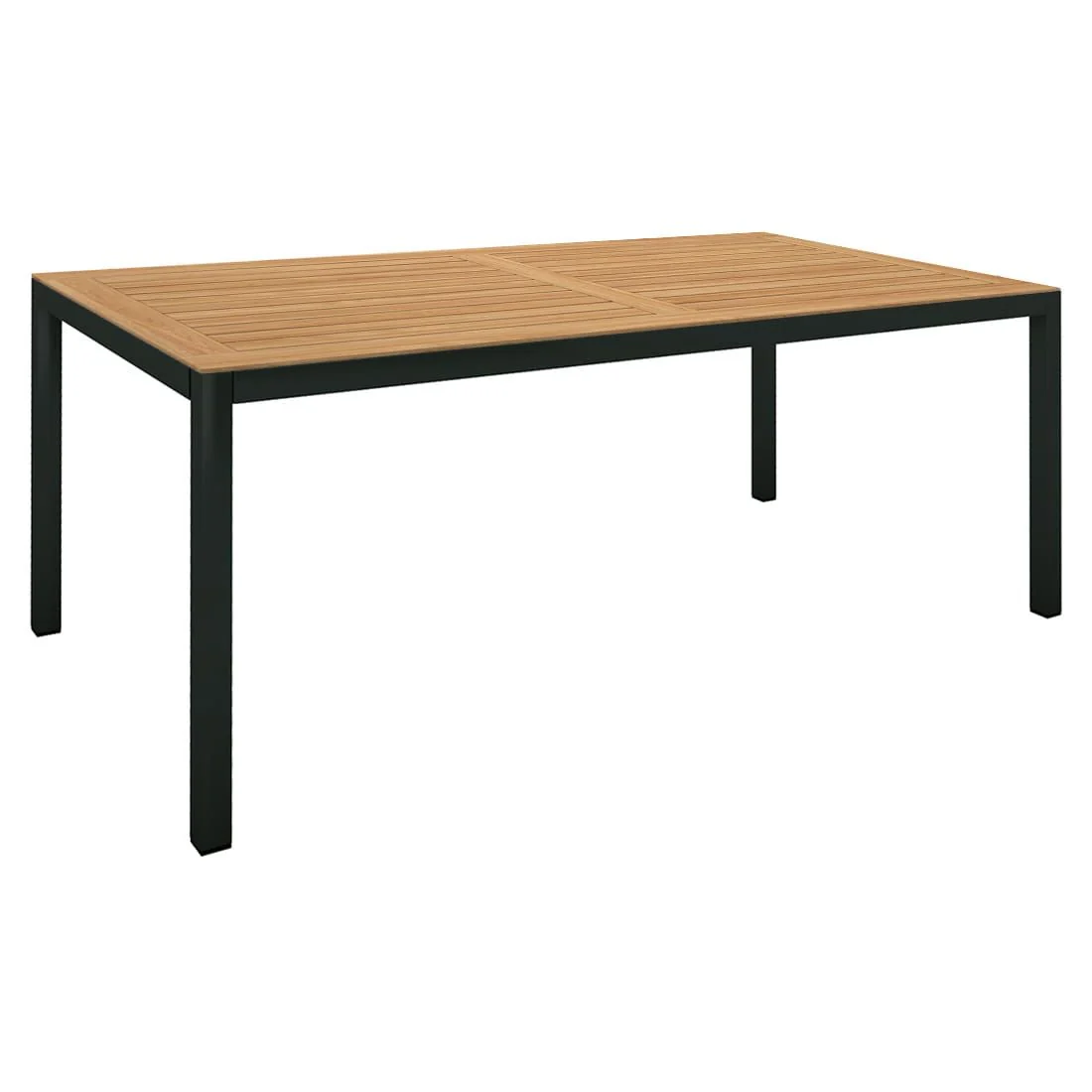 Hagebord 200x100 cm aluminium og teak svart - Stern - Image 2