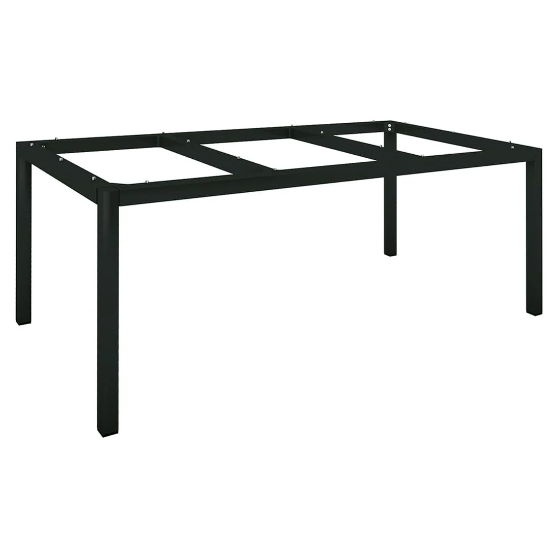 Hagebord 200x100 cm aluminium og teak svart - Stern - Image 9