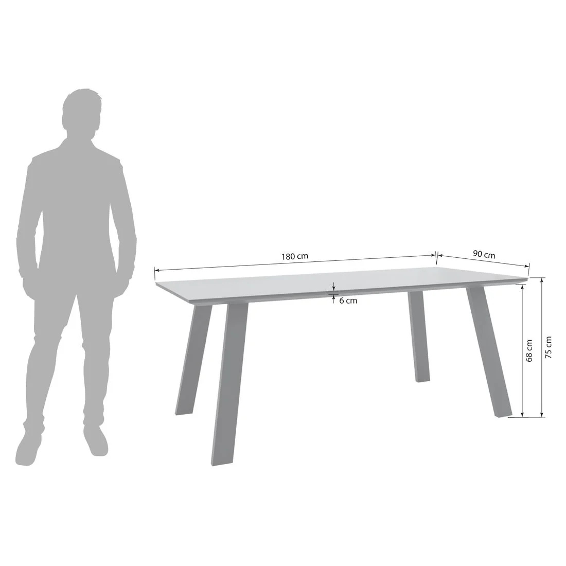 Hagebord Burnie aluminium/glasskeramikk 180x90 cm - OUTLIV. - Image 3