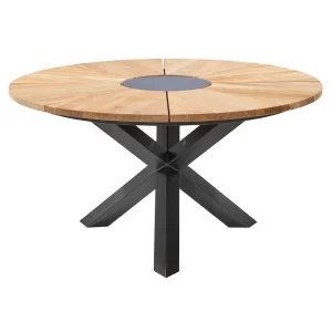 Hagebord England Ø160cm stål/teak rundt - Musterring