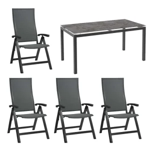 Hagemøbelsett Kari 4 plasser, sammenleggbar 160x90 cm - Stern