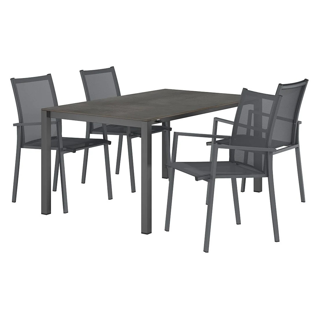 Hagemøbelsett Kobe 4 plasser uttrekkbart HPL 160-267x91 cm - OUTLIV. - Image 5