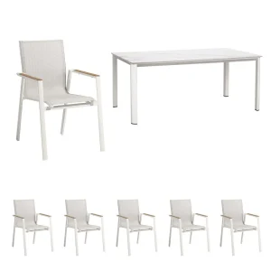 Hagemøbelsett Palermo 6 plasser, aluminium 180x190 cm - Sungörl