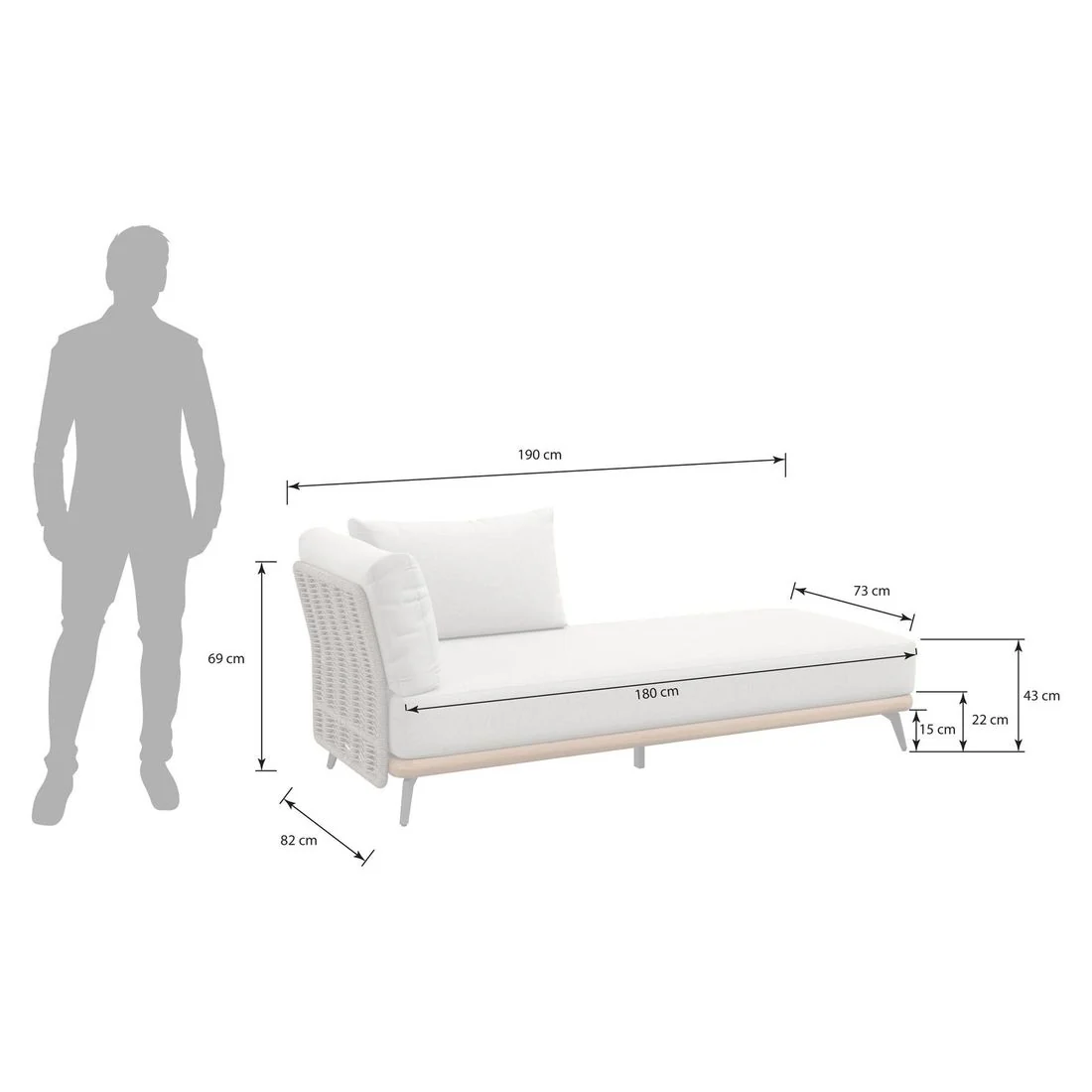 Hagesofa Ava akasie/tau 190 cm - OUTLIV. - Image 4