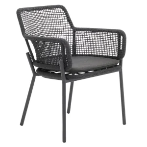 Hagestol med armlener 7002 aluminium/tau/olefin 60x65 cm - Interliving