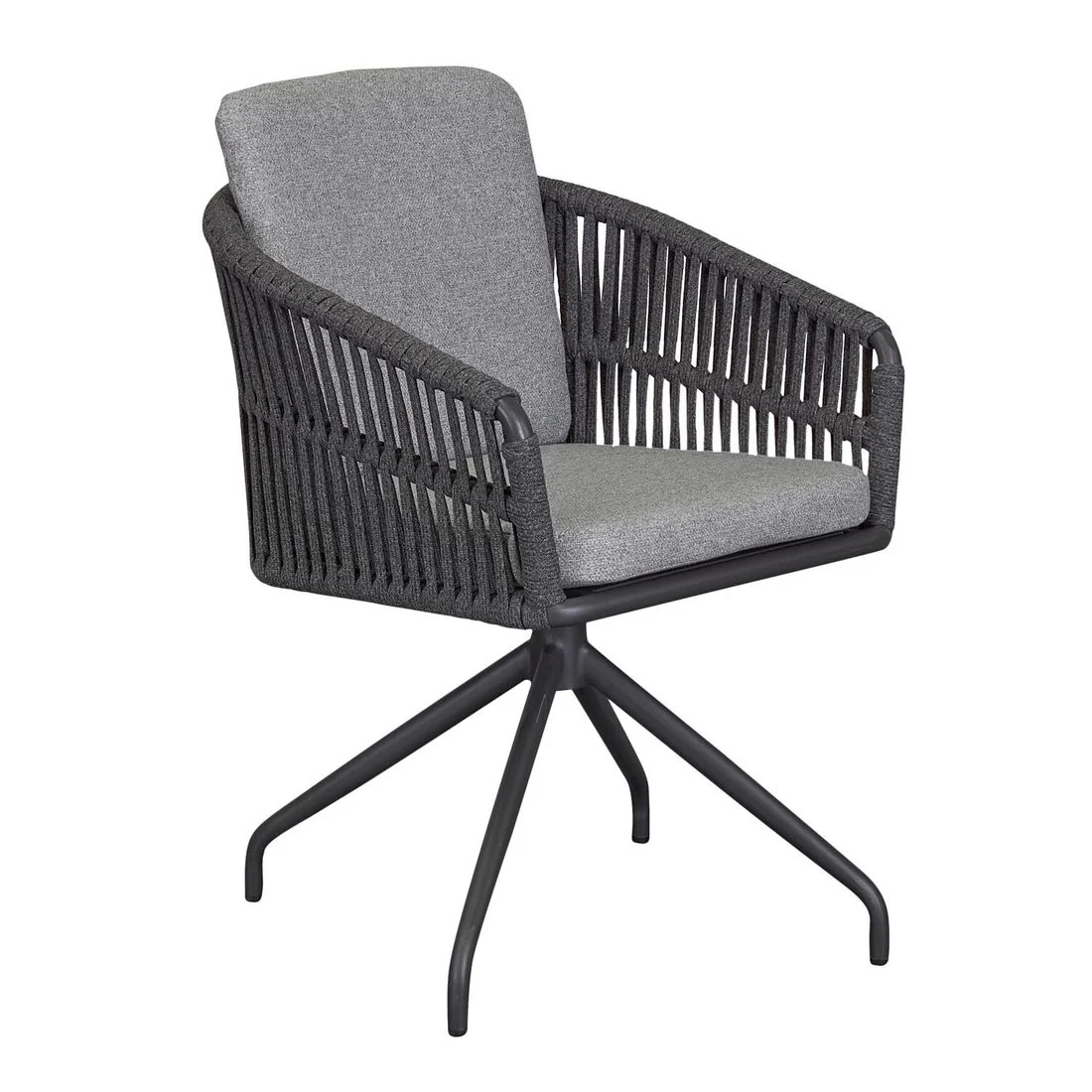 Hagestol med armlener Genua dreibar aluminium/tau med puter - LC Garden