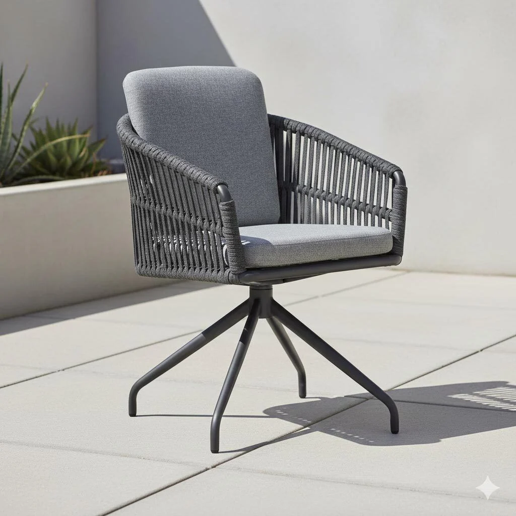 Hagestol med armlener Genua dreibar aluminium/tau med puter - LC Garden - Image 3