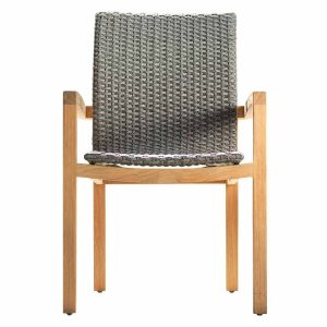 Hagestol med armlener Leah teak/polyrotting 59x64 cm - Stern