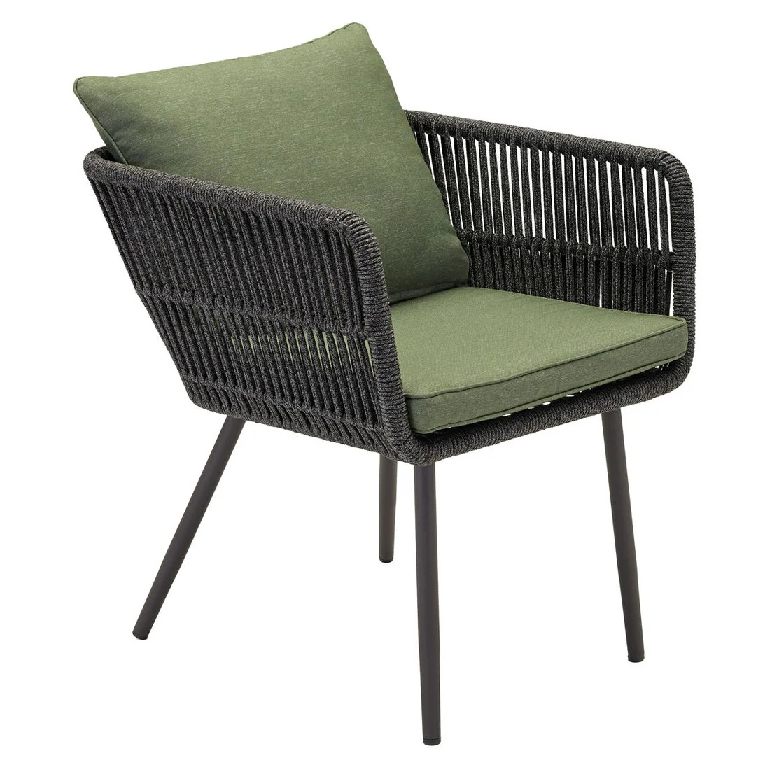 Hagestol Saigon stål/tau med sitte- og ryggpute - LC Garden - Image 2