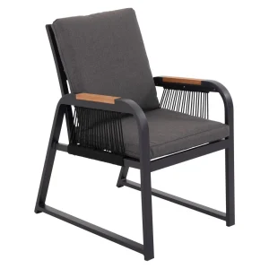 Hagestol med armlener Siena aluminium/tau med puter - OUTLIV.