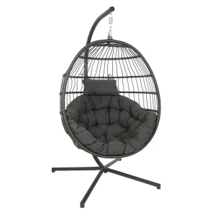 Hengestol Folt Meran stål/flettverk 104x95 cm - Sungörl