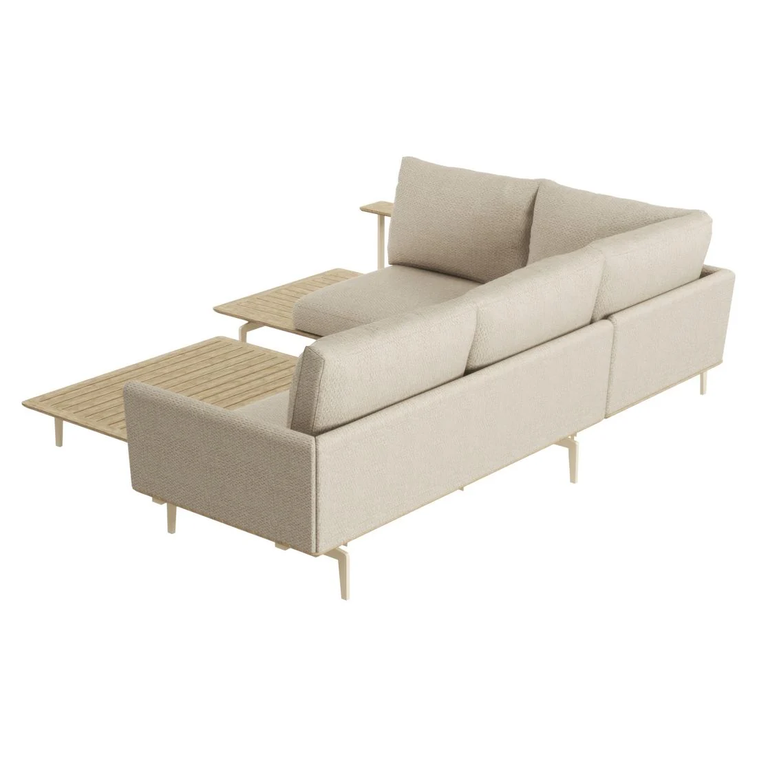 Hjørnesofa ute Misako med loungebord stål/olefin 215x258 cm - OUTLIV. - Image 3