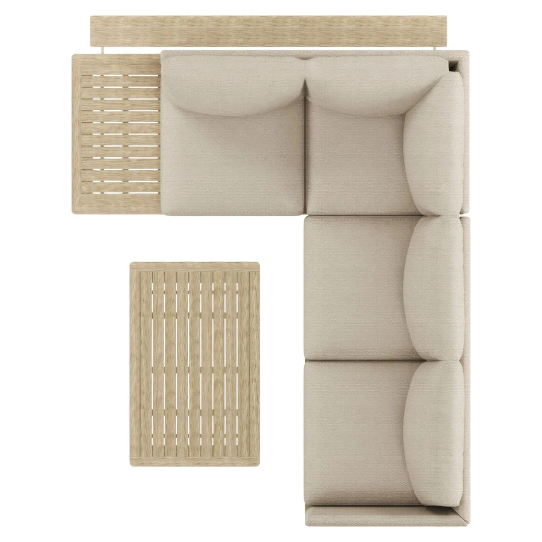 Hjørnesofa ute Misako med loungebord stål/olefin 215x258 cm - OUTLIV. - Image 4