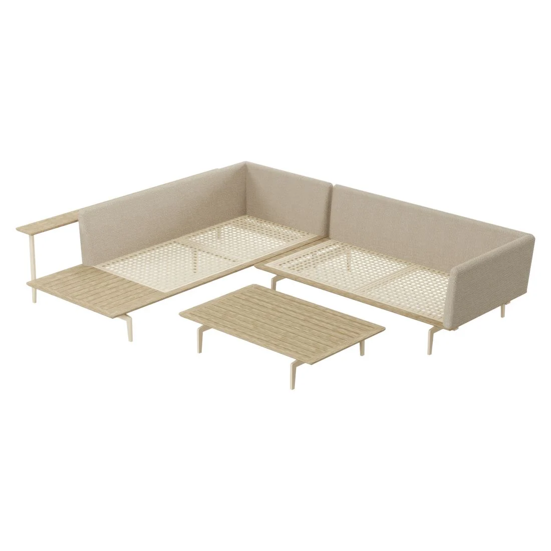 Hjørnesofa ute Misako med loungebord stål/olefin 215x258 cm - OUTLIV. - Image 5