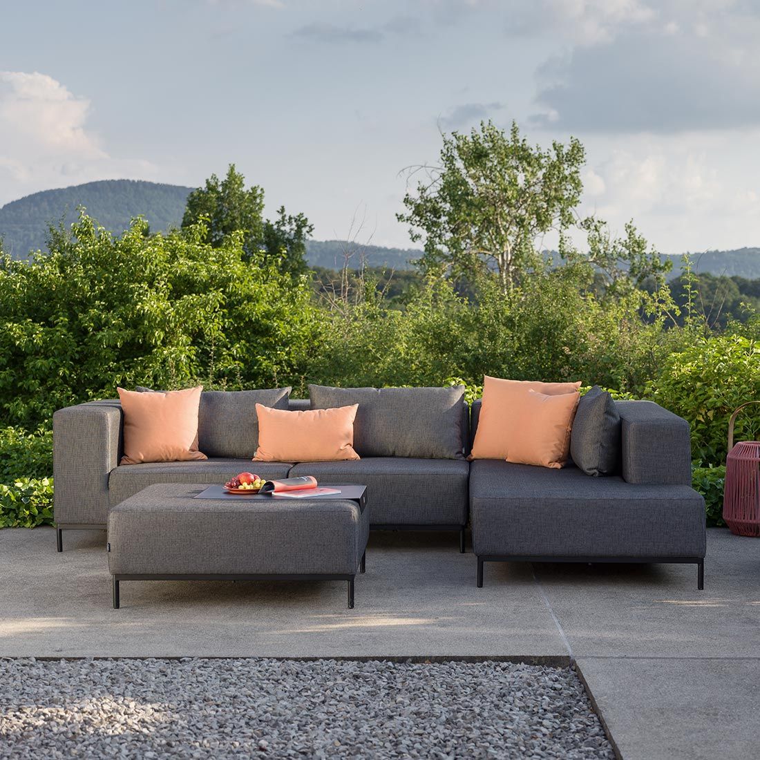 Hjørnesofa ute Taavi 302x203 cm aluminium/utestoff - Stern - Image 2