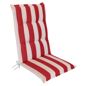 Høyrygg stolpute Florence akryl 50x120 cm rød-hvit stripet - OUTLIV.