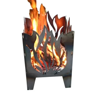 Ildkurv Flamme råstål 35,5x37x75 cm - SvenskaV