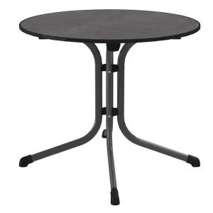 Klappbord ute Boulevard Ø85 cm stål/Vivodur jerngrå - Sieger