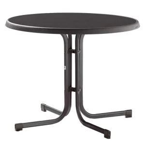 Klappbord ute Boulevard Ø86cm stål/HPL jerngrå - Sieger