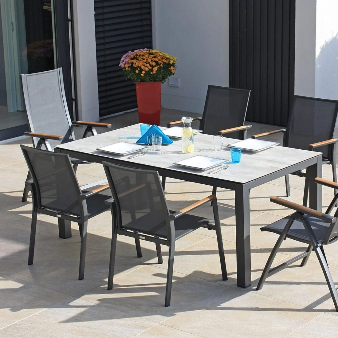 Klappstol ute Fly aluminium/textilen regulerbar rygg - Zebra - Image 3