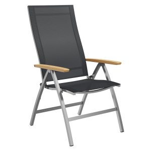 Klappstol ute Oviedo rustfritt stål/textilen 61x55 cm - OUTLIV.