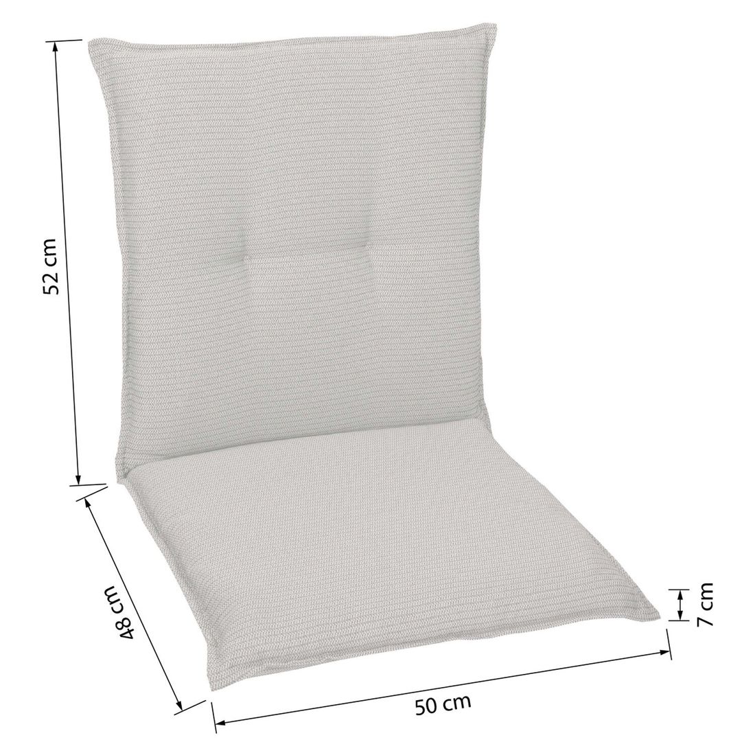 Lavrygg stolpute 50x100 cm polyester taupe - GO-DE - Image 3