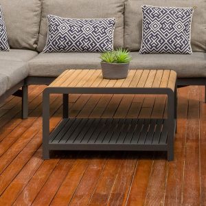 Loungebord Amber aluminium/teak 82x82 cm - LifestyleGarden