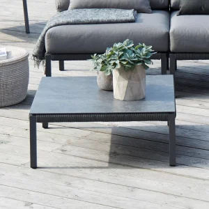 Loungebord Club 80x80 cm aluminium/tau/HPL - Solpuri