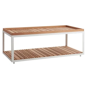 Loungebord Level 120x60 cm aluminium/teak hvit - Cane-line