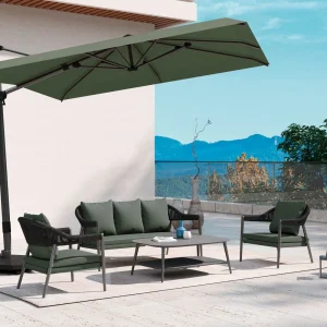 Loungesett Camarillo med loungebord, aluminium/tau - MWH