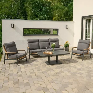 Loungesett Roma justerbart aluminium/flettverk - Siena Garden
