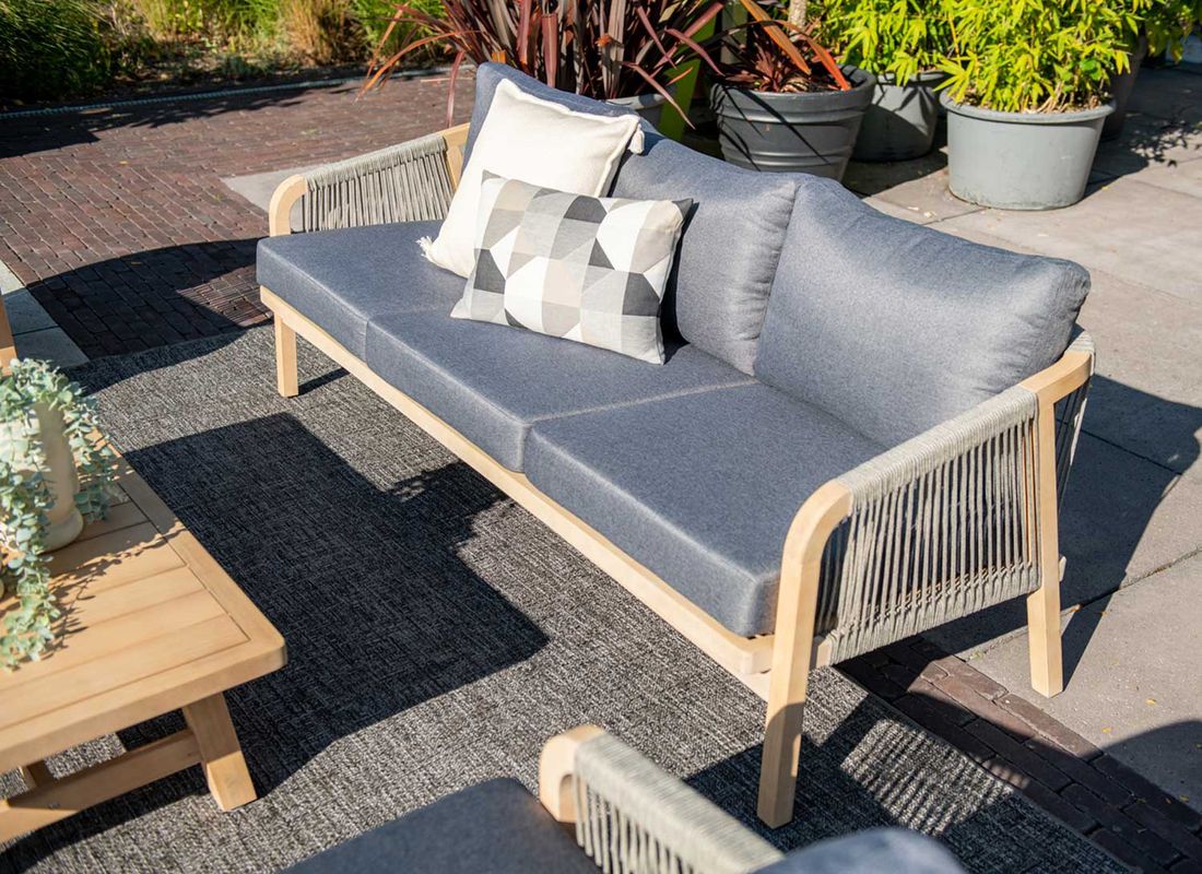 Loungesett Santos akasie og tau med puter - Garden Impressions - Image 7