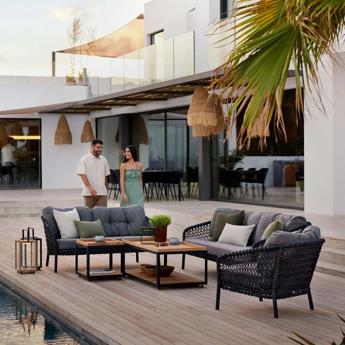 Loungesofa Ocean 155 cm aluminium/tau - Cane-line - Image 7