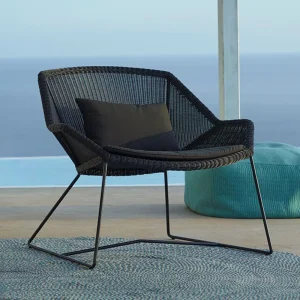 Loungestol Breeze flettverk/stål svart 87x72 cm - Cane-line