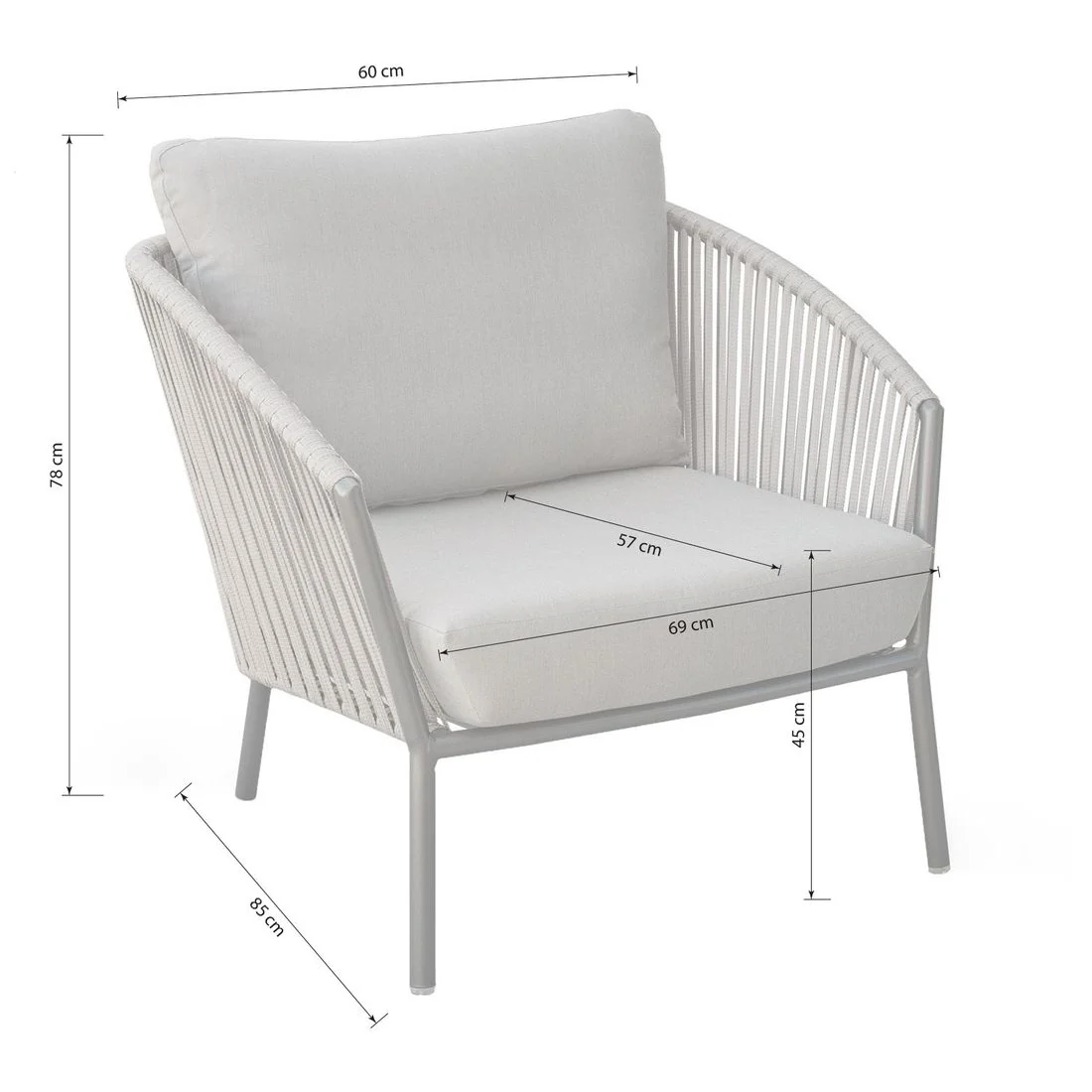 Loungestol Cliff aluminium/tau 60x85 cm - Stern - Image 3