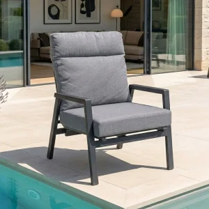 Loungestol Perth aluminium, regulerbar rygg 72x81 cm - OUTLIV.