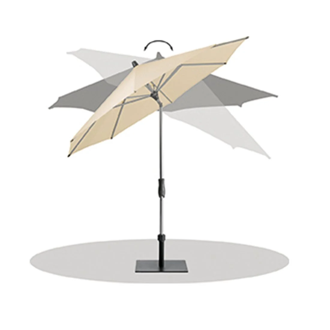 Midtstolpe-parasoll Alu Twist Ø330cm aluminium - Glatz - Image 6