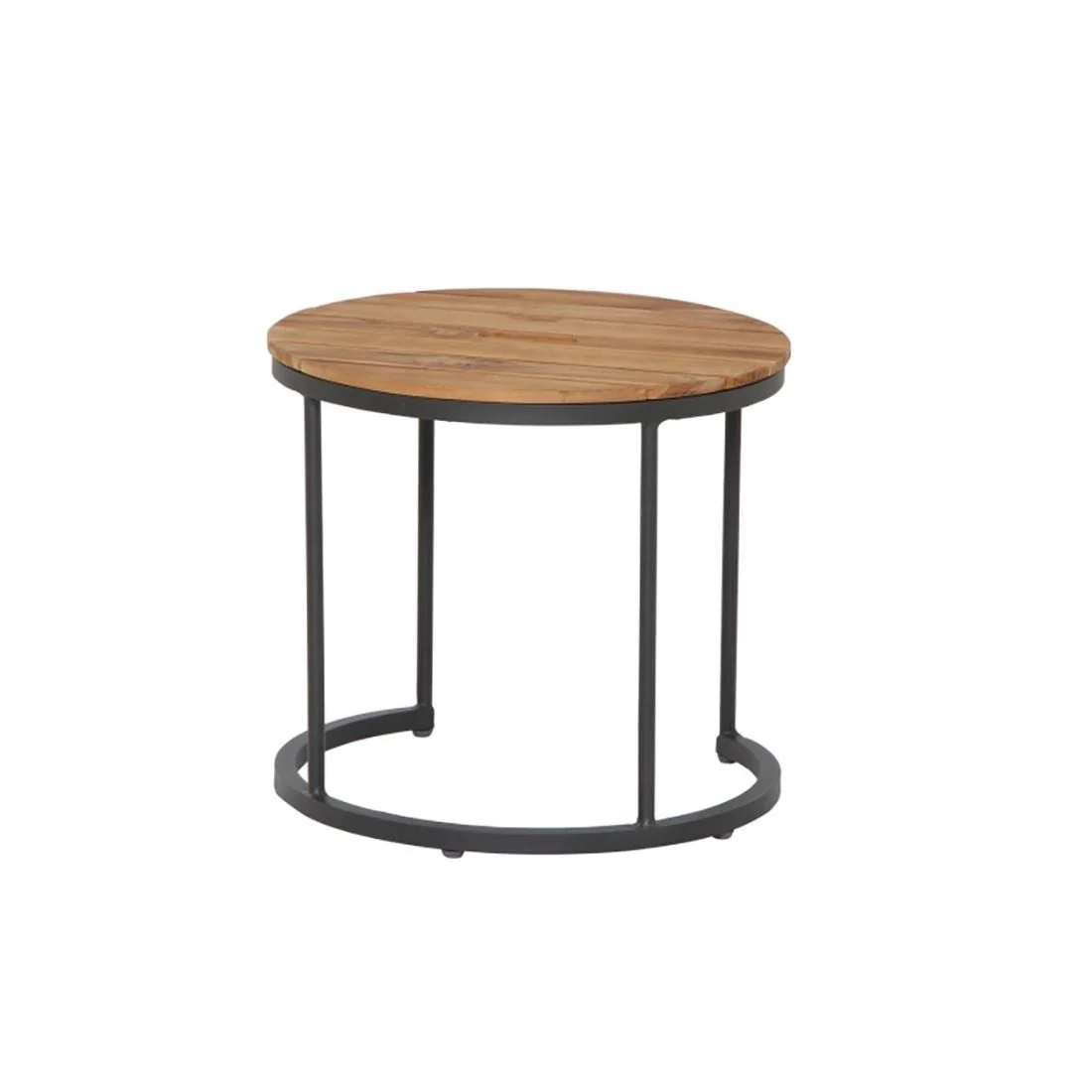 Sidebord ute Baros 2-er sett aluminium/teak Ø50 cm - Siena Garden - Image 8