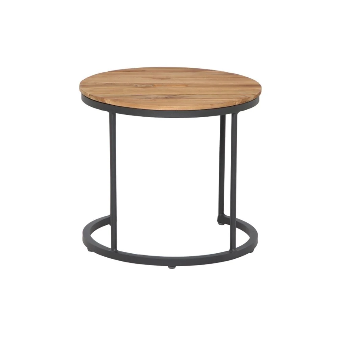 Sidebord ute Baros 2-er sett aluminium/teak Ø50 cm - Siena Garden - Image 9