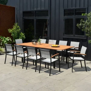 Spisesett ute Ragusa 10 plasser, eukalyptus 180/240x100 cm - LifestyleGarden