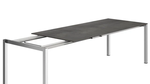 Spisesett ute Rimini 4 plasser, rustfritt stål/HPL 160-267cm - OUTLIV.