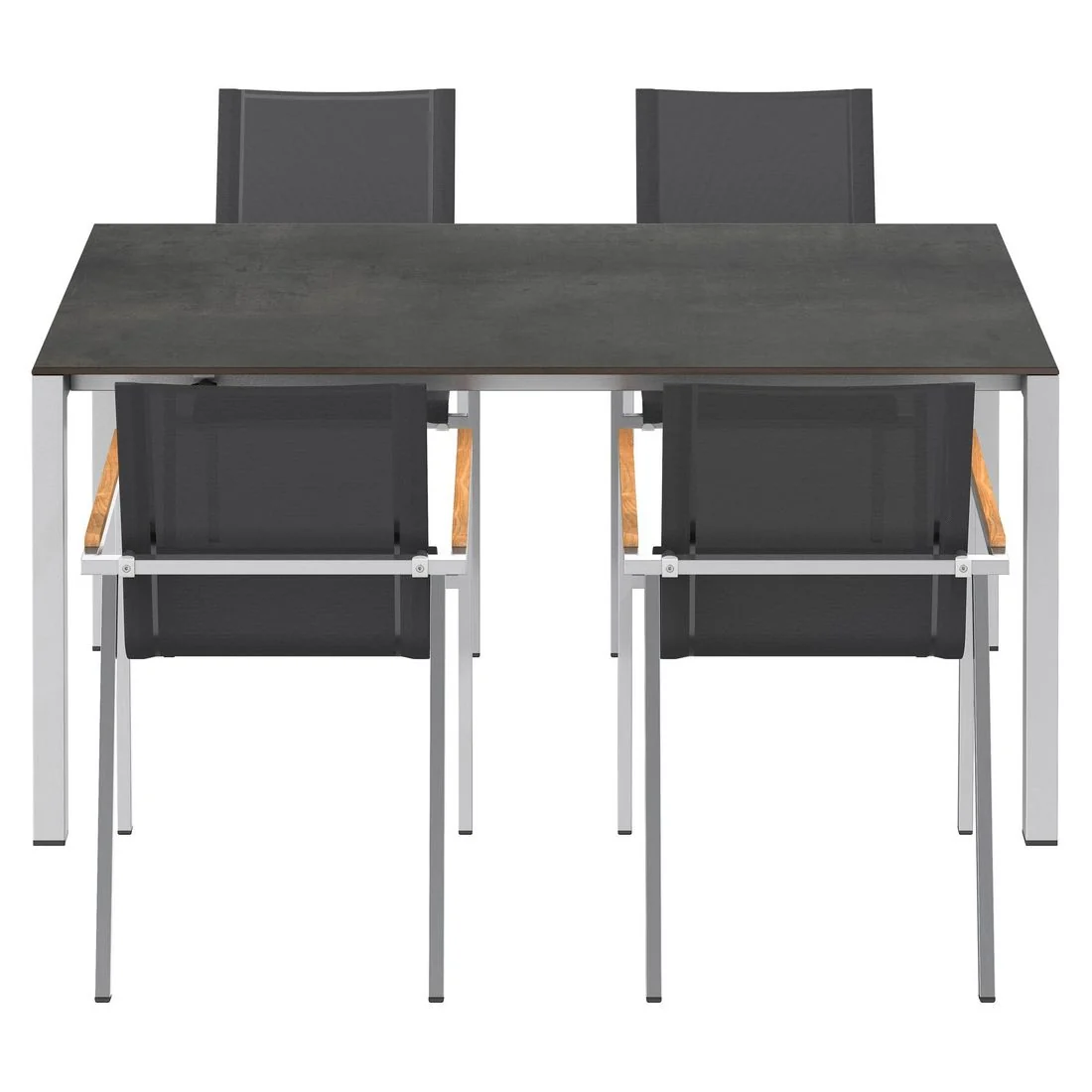 Spisesett ute Rimini 4 plasser, rustfritt stål/HPL 160-267cm - OUTLIV. - Image 7